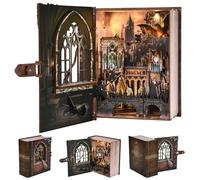 MiniCity Initiation au Vol Magique Book Nook DIY, Maquette en Bois avec LED | Projet DIY inspiré d'une académie de vol; 154 pièces, LED et décor pliable; montage 4-6 h, dès 14 ans; projet créatif.