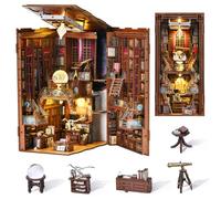 MiniCity Kit Book Nook, Maison de poupée Miniature en Bois 3D, Puzzle 3D, décoration d'insert avec lumière LED et Housse de Protection Contre la poussière pour Adolescents et Adultes (Beyond Library)