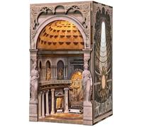 MiniCity Kit Book Nook - Puzzle 3D en bois LED - Décoration de bibliothèque - Cadeau miniature pour enfants et adultes (Panthéon)