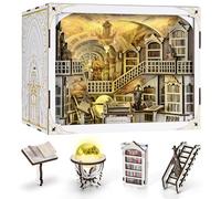 Minicity Kit de serre-livres 3D en bois à monter soi-même, serre-livres avec lumière LED et housse anti-poussière pour adolescents et adultes