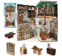 Minicity Kit miniature pour coin de livres, maison de poupée à faire soi-même, pour bibliothèque et décoration d'étagère, loisirs créatifs pour adultes, adolescents, Halloween, puzzle 3D en bois avec
