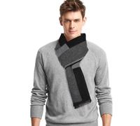 Minicoco Écharpe d'hiver douce et chaude pour homme pour temps froid - Écharpe classique semblable au cachemire pour homme - Chaude et douce à rayures - Écharpe tartan longue et chaude pour l'hiver et