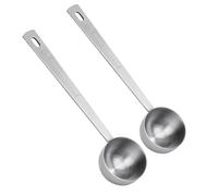 Minicoco Lot de 2 cuillères à café en acier inoxydable à long manche pour café moulu, thé et plus encore, cuillère à mesurer de précision pour les cafés et la maison, idéale pour les grands bocaux et