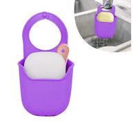 Minicoco Porte-éponge minimaliste en silicone violet pour évier de cuisine et salle de bain