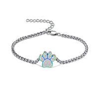 Minicremation Bijou de Crémation Bracelet avec Urne pour Cendres Bijou de Crémation Bracelet avec Urne pour Cendres avec Empreinte de Patte pour Femmes et Hommes Bracelet à Maillons Ajustables pour