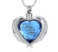 Minicremation Bijou d'incinération pour cendres - Pendentif urne en forme de cœur en cristal avec mini urne funéraire - Bijou souvenir pour cendres, taille unique, Acier inoxydable, Pas de gemme