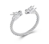 Minicremation Bracelet urne funéraire pour cendres - Tête de dragon - Bracelet commémoratif pour cendres - Souvenir pour homme et femme, 55mm, Acier inoxydable, Pas de gemme