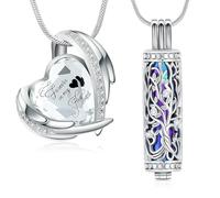 Minicremation Collier avec pendentif urne de crémation avec cylindre creux Vial Keepsake Urne de crémation Bijoux Memorial Lockets pour cendres pour femmes et hommes, taille unique, Acier inoxydable