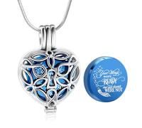 Minicremation Collier funéraire en acier inoxydable avec pendentif urne funéraire en forme de cœur - Souvenir personnalisé pour homme et femme
