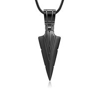 Minicremation Collier urne en forme de pointe de flèche pour cendres en acier inoxydable avec pendentif funéraire tribal en forme de pointe de flèche, bijou souvenir de deuil pour homme et femme