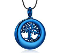 Minicremation Collier urne funéraire en acier inoxydable avec pendentif arbre de vie en forme d'arbre de vie pour cendres, Acier inoxydable, Pas de gemme