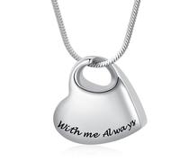 Minicremation Collier urne funéraire en forme de cœur pour cendres en acier inoxydable avec pendentif médaillon pour cendres Bijoux de crémation pour femmes et hommes