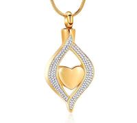 Minicremation Crémation Bijoux pour Ashes Eye of My Heart Urne Collier Pendentifs Cendres pour Femmes Hommes Keepsake Memorial Urne Collier pour Animal de Compagnie Homme, 0.5 inch, Acier inoxydable