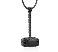 Minicremation Mjolnir Collier urne funéraire en forme de marteau de Thor pour homme - Bijou funéraire celtique nordique viking pour femme, Acier inoxydable
