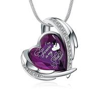 Minicremation Pendentif funéraire pour cendres - Collier urne en cristal en forme de cœur avec mini urne souvenir, Acier inoxydable, Zircon