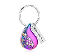 Minicremation Porte-clés urne en forme de goutte pour cendres de crémation - Bijoux d'arbre de vie - Porte-clés urne souvenir pour humain/animal domestique - Pour vos proches, Acier inoxydable, Pas de