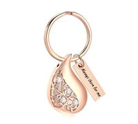 Minicremation Porte-clés urne en forme de goutte pour cendres de crémation - Bijoux d'arbre de vie - Porte-clés urne souvenir pour humain/animal domestique - Pour vos proches, Acier inoxydable, Pas de
