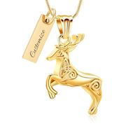 Minicremation Sika - Pendentif funéraire en forme de cerf pour cendres - Pour homme et femme, Acier inoxydable, Pas de gemme