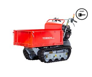 Minidumper à chenilles benne plateau basculante à ridelles 500KG 9CH 6+2R vitesses à démarrage électrique Torros MRP500H6E