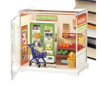 Minie House Kit - Tiny House Model, | Kit d'artisanat de la maison fait à la main, jeu de bâtiments miniatures, petite maison décorative avec meubles, lumières LED et accessoires pour