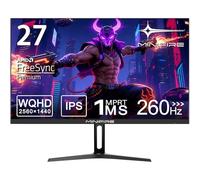 Minifire 27 Ecran PC Gamer,260Hz, Fast IPS Moniteur Gaming, QHD 2K 2560 x 1440p,1Ms, Écran Blanc, Freesync, 130% sRGB, HDR10, Faible lumière Bleue, VESA 100x100, 2×DP1.4/2×HDMI 2.0 - Noir
