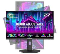 Minifire 27 Pouces QHD 300Hz Gaming Monitor 2K 2560 x 1440 1440P-1ms FreeSync 丨DCI-P3 98% 丨HDR10 丨2×DP1.4丨2×HDMI丨Moniteur PC de Jeu Rotatif Vertical/Horizontal Réglable en Hauteur (MFG27F6Q Pro)