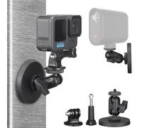 MINIFOCUS Support magnétique pour caméra GoPro, support de base magnétique avec double rotule rotative à 360° et filetage standard de 6,35 mm, compatible avec caméra d'action GoPro Insta360 Akaso DJI