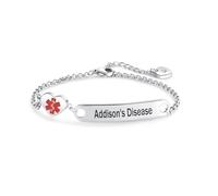 MiniJewelry Bracelets d'identification médicale en forme de cœur pour homme et femme - Rouge - Identification d'urgence - Premiers secours - En acier inoxydable, taille unique, Acier inoxydable, Pas