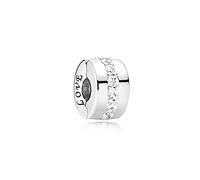 MiniJewelry Breloque à clipser avec pierres de naissance pour bracelets Pandora Moments en oxyde de zirconium, Métal, Zircone cubique