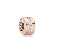MiniJewelry Breloque à clipser avec pierres de naissance pour bracelets Pandora Moments en oxyde de zirconium, Argent sterling, Zircone cubique