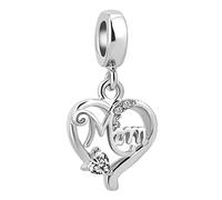 MiniJewelry Breloque en forme de cœur compatible avec les bracelets Pandora en argent et or rose pour mère, maman, fille, fils, mari, fête des mères