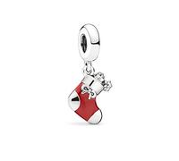 MiniJewelry Charm pour bracelets Pandora Édition limitée Père Noël et orignal Cadeau Arbre à bonbons canne à neige Boule à neige Rouge