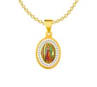 MiniJewelry Collier ras du cou avec pendentif ovale de la Vierge Marie Miraculeuse Catholique - Cadeau pour femme, fille, sœur, grand-mère, petite-fille, taille unique, Métal, Pas de gemme