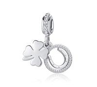 MiniJewelry Perles pour femmes et filles,Breloques pour bracelets, pendentifs, colliers, cœur, clé, attrape-rêves, trèfle, verre porte-bonheur, vin, lune, Cuivre Zircone cubique, Zircone cubique