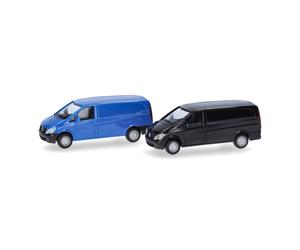 Minikit, Mercedes Benz Vito, bleu, noir, 2 pièces - HERPA 014229 - HO 1/87