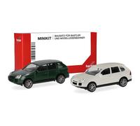 MiniKit Porsche Cayenne Turbo, vert foncé/blanc, 2002 - HERPA 012836-002 - HO 1/