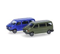 Minikit Volkswagen T4 Bus, vert olive/bleu outremer - HERPA 012805-002 - HO 1/87