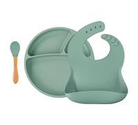 Minikoioi - Coffret repas comme un grand, Assiette Cuillère Bavoir