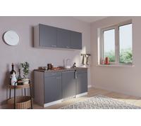 Miniküche Singleküche Küchenzeile Respekta Luis 150 cm 6-teilig Gris Blanc