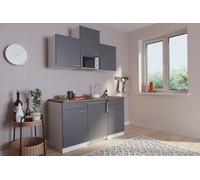 Miniküche Singleküche Küchenzeile Respekta Luis 150 cm 6-teilig Gris Blanc