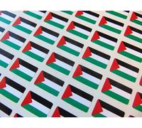 Minilabel Lot de 64 mini étiquettes autocollantes Motif drapeau palestinien 20 x 12 mm