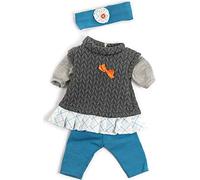 Miniland 31560 Vêtements de Poupée Bleu Blanc Marron Gris 38-40 cm