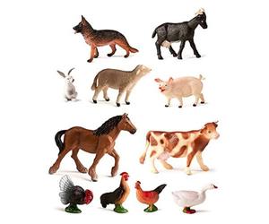 Miniland 5027420 11 Figurines, Animaux de La Ferme, Multicolore - Version Anglaise