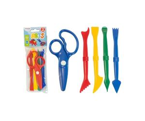 Miniland Accessoires de pâte à Modeler : 4 Outils de modelage différents et Une Paire de Ciseaux