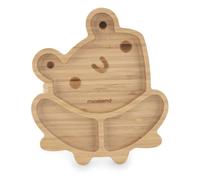 Miniland Assiette ventouse Wooden Plate Frog – Avec compartiments – Doré – Enfants