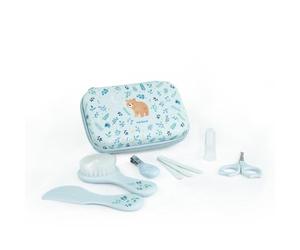 Miniland - Baby Kit Bébé, Kit d’Hygiène et de Soin avec 6 Accessoires, Brosse, Peigne, Ciseaux, Coupe-ongles, Stimulateur de Gencives et Limes, avec Trousse | Bear Dreamland