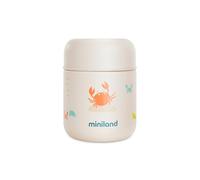 Miniland Thermos bébé Crabsy 280 ml – inoxydable, garde 24h+, double paroi, hermétique – Blanc