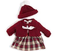 Miniland- Conjunto Frio Vestido 40CM Robe pour poupées de 40 cm, 31558, Rouge, 23 cm