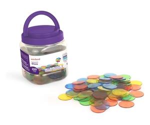Miniland Contenant de 200 disques translucides Multicolores pour des activités de tri et de comptage. pour Les Enfants de 3 à 6 Ans