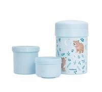 Miniland - Contenant Isotherme Bébé pour Repas 745 ml avec 2 Contenants Hermétiques, Acier Inoxydable, Conservation de la Température, Compatible Chauffage, Sans BPA | Thermetic Bear